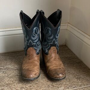 Cody James kids Brown and Blue Western Cowboy Boots